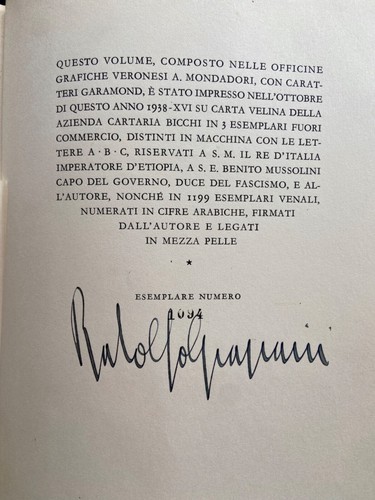 Rodolfo Graziani - Il Fronte Sud - Mondadori 1938 - Ediz. Limitata con Autografo - Foto 9 di 9