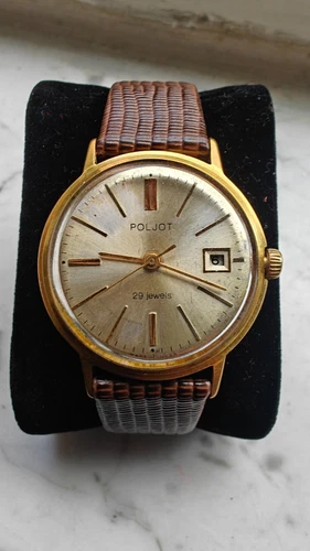 1970s POLJOT DE LUXE AUTOMATIC 29 JEWELS 1MChZ vintage USSR Soviet watch