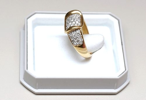 Très belle bague Or 18 carats, type jonc, motif en corbeille, pavage diamants. - Imagen 2 de 3
