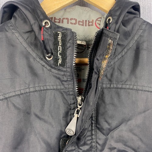 Vintage RipCurl Jacket Mens Medium Black Future Evolution Y2K Quilted Lining - Picture 3 of 15