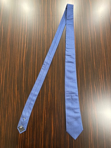 FENDI men's designer ties lot of 2 (blue FF and yellow check) - Picture 10 of 18