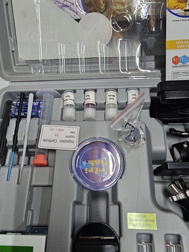 AmScope 52pc 120X-1200X Starter Compound Microscope Science Kit for Kids  - Picture 3 of 15