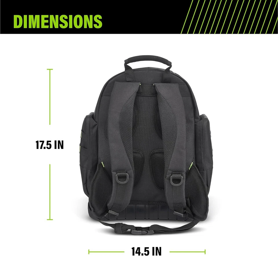 Durable Black Portable Tool Backpack With Pockets And Waterproof Base - Image 4 of 4