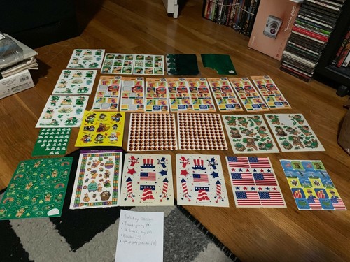 RARE VINTAGE Stickers SHEETS BIG COLLECTION of HOLIDAYS TYPES GO SEE ALL