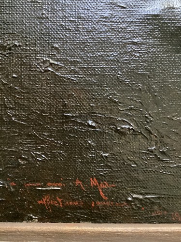 HRANK ALYANAK (1880-1938) ARMENIAN IMPRESSIONISM WATERFALL LANDSCAPE Oil C.1920 - Picture 3 of 7