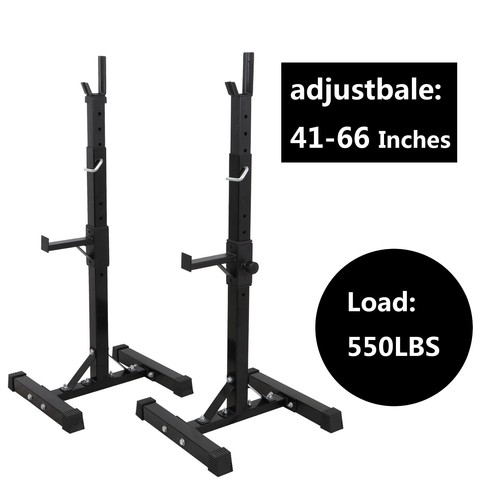 2 Barbell Rack Stand Squat Bench Press Home GYM Weight Liftting Fitness Exercise - Picture 1 of 8