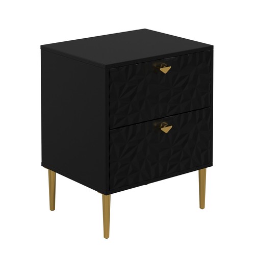 Mesita de noche Clihome con 2 cajones tocador de madera cama mesa auxiliar gabinete de almacenamiento - Imagen 11 de 37