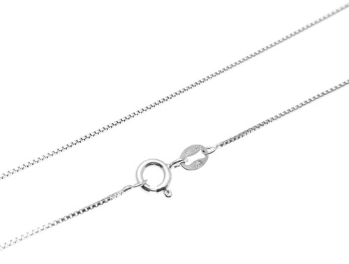 1MM SOLID ITALIAN STERLING SILVER 925 BOX CHAIN NECKLACE 22" - 第 1/4 張圖片