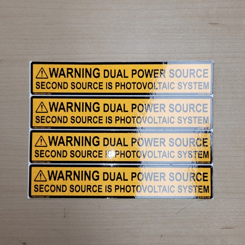 Solar Warning Dual Power Source PV System Labels 149887 596-00665 596-00495 - Bild 2 von 7