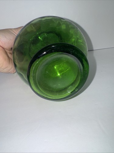 Brocca balaustra in vetro soffiato a mano verde New England XIX secolo con sfera - Foto 14 di 15