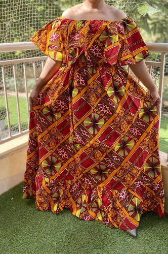 Ankara Printed Fit and Flare Maxi Dress - Bild 1 von 4