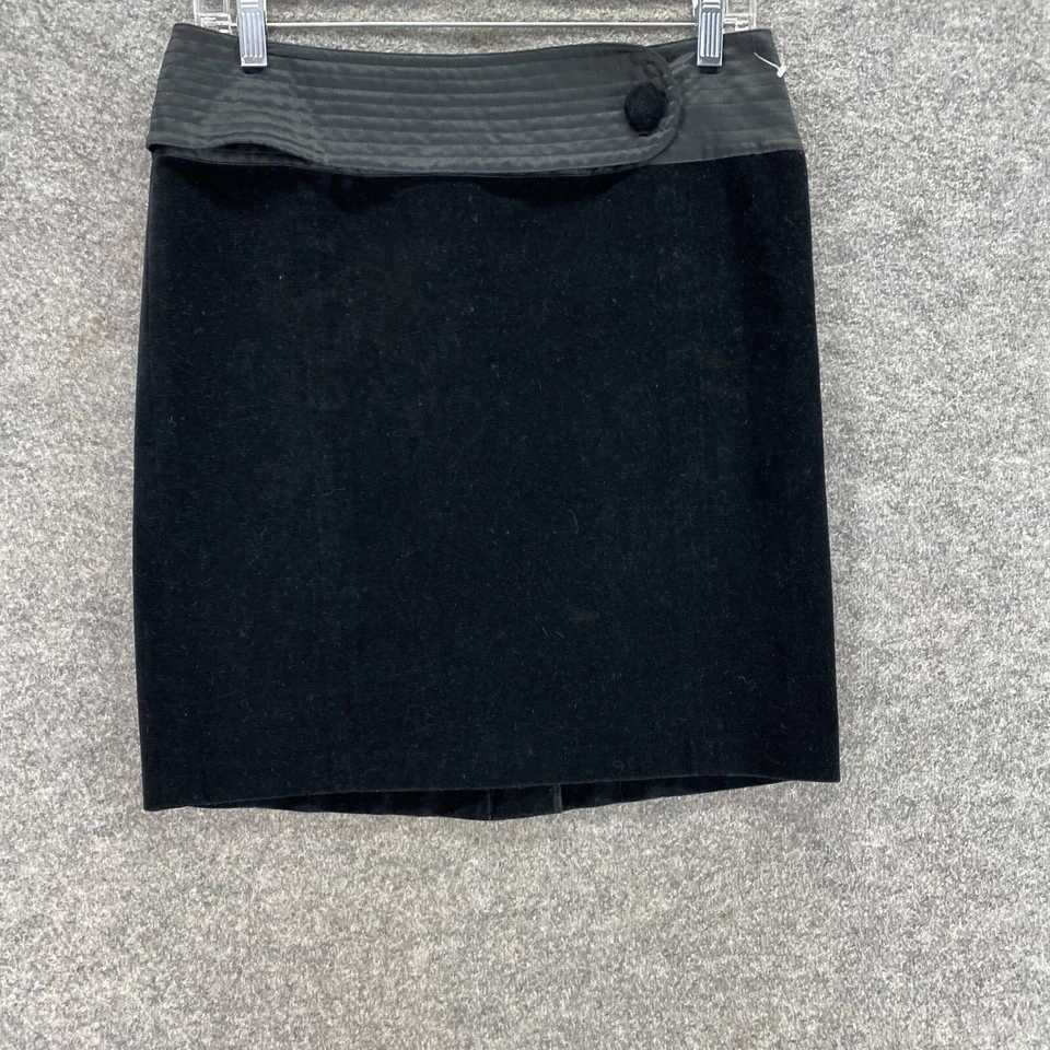 Falda Behnaz Sarafpour Mujer 5 Negra Midi Línea A Terciopelo Cremallera tiro medio Informal Foto 4 de 4