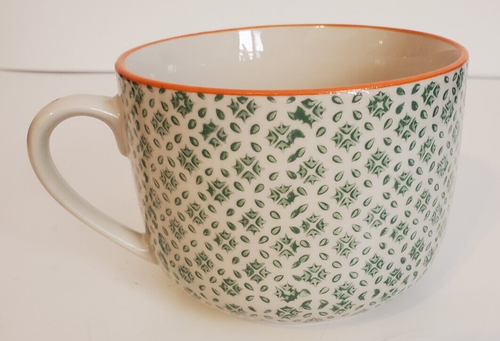 Tazza caffè o zuppa World Market verde e bianco fantasia bordo arancione - Foto 4 di 7