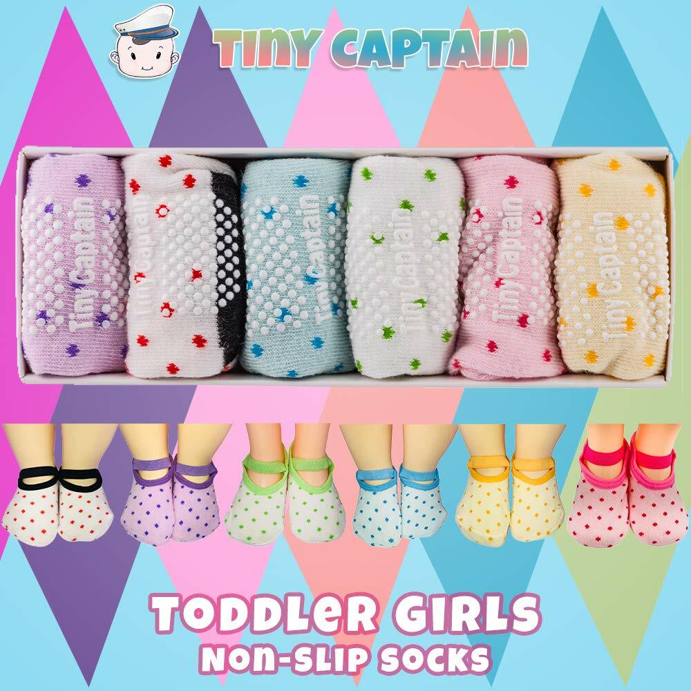 Tiny Captain Grip Socks for Girl Baby, Gift for 1-3 Y/O Girls, Anti Slip Socks - Picture 5 of 9