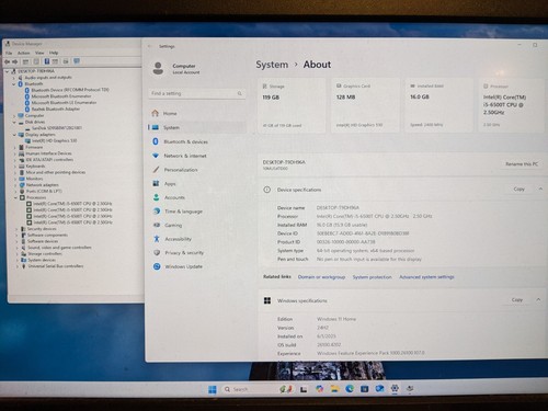ThinkCentre M910q Intel I5-6500T 2.5GHz 16GB RAM 128 GB SATA SSD WIFI Windows 11 - Picture 8 of 9