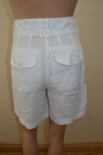 M&S Collection Linen High Waisted Navy , White or Black Shorts UK 8 - 24 - Picture 4 of 15