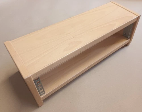 Wooden 2U 19" Inch Desktop Studio Rack Angled Vented 180mm Deep (Rear Missing) B
