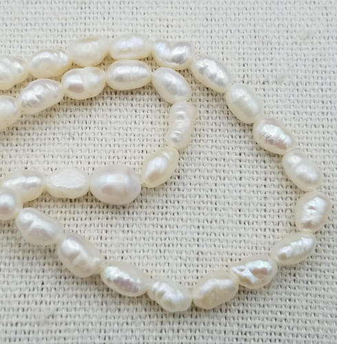 Vintage Natural Pearl White Baroque Necklace 18.5 in - Picture 4 of 8