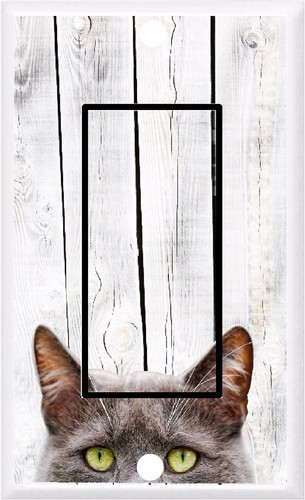 GRAY CAT  LIGHT SWITCH COVER PLATE    PEEK A BOO KITTY - Bild 6 von 28