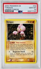 2005 Pokemon PSA 10 Tyrogue RARE 33/115 Ex Unseen Forces GEM MINT