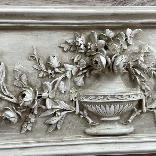 Rose Urn Flower Pot Relief 33" Wide 3D Wall Art - Picture 4 of 11