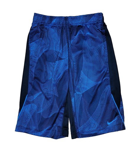 Nike Dri-fit Youth Large Blue Athletic Shorts & Spellout Logo T-shirt Outfit - Picture 6 of 11