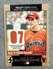 *2007 Topps Update All-Star Stitches #GSSS Grady Sizemore Jsy !!!