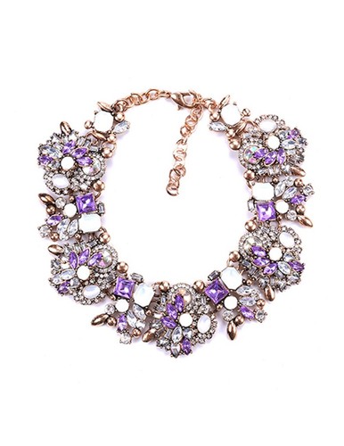 Crystal rhinestone Collar chunky statement party necklace - Picture 13 of 20