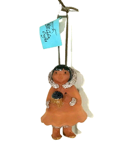 Cabin Crafts Eskimo Pottery Bell Chime Sookat Blueberries Handmade in Alaska