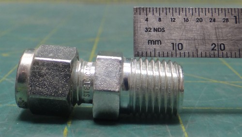 Adaptador de montaje de tubo de tubería Swagelok SS-810-1-8 conector macho recto 1/2" NPT - Imagen 5 de 5