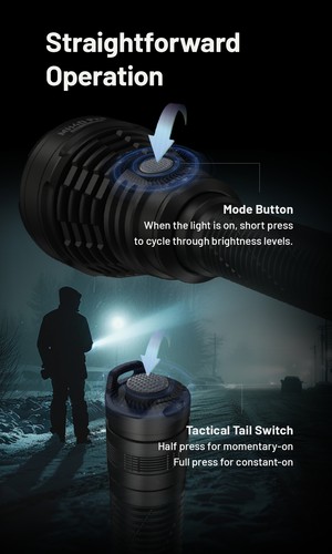 Nitecore MH40 PRO 3500 lumens 1300 Meter Rechargeable Hunting Torch Flashlight - Picture 7 of 24