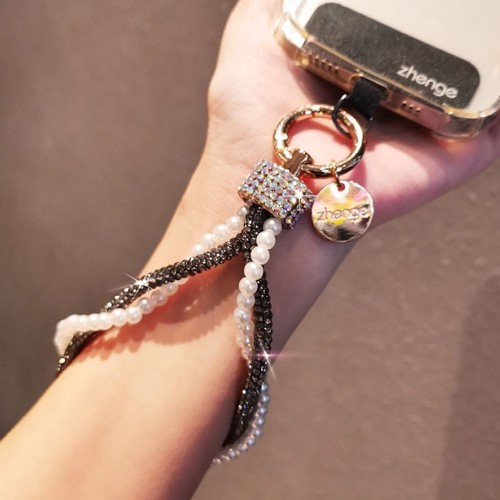 Glitter Phone Wrist Straps Keychain Anti-lost Wrist Rope Phone Accessories - Photo 6 sur 19