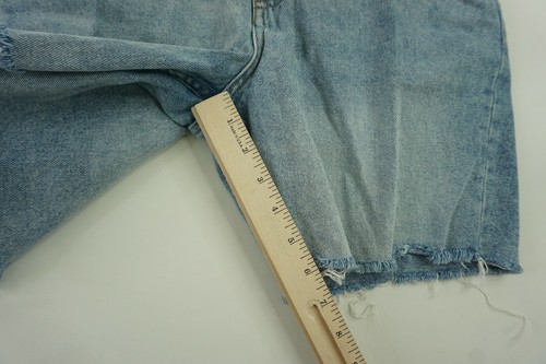Cheap Monday Jean Shorts Mens Size 30 Blue Cruise Denim Flat Front Distressed - Picture 4 of 11