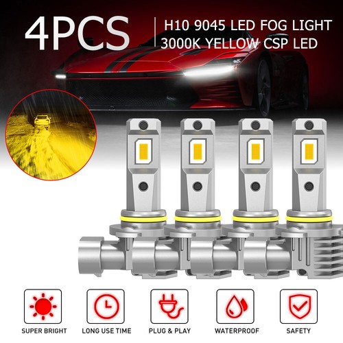3000K Golden Yellow H10 LED Fog Light 64W High Power Daytime Running Light 4Pcs - Picture 16 of 20