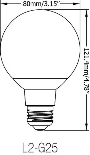 3 Pack Bioluz LED White Dimmable G25 Globe Light Bulb 6 Watt Soft White 2700K - Picture 5 of 5