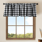 2 Pack Buffalo Check Plaid Window Valances White and Black Farmhouse Design Wind