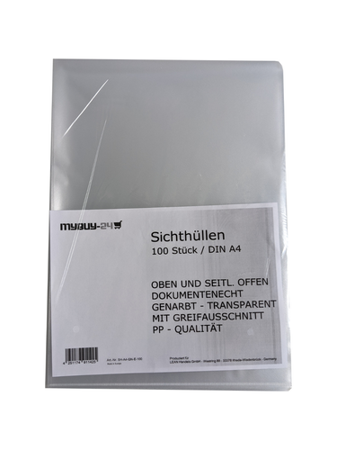 10-1000 fundas visuales A4 fundas transparentes fundas superiores y laterales abierto  - Imagen 5 de 10