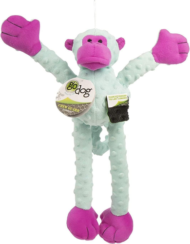 Crazy Tugs Monkey Squeaky Plush Tug Dog Toy, Chew Guard Technology  - Imagen 4 de 12