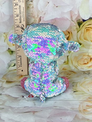TY Beanie Boo LAMM Flippables Pailletten Plüsch TULPE 6 Zoll selten bunt irisierend - Bild 6 von 9