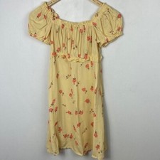 Revolve Flynn Skye Y2K Babydoll Lou Foral Mini Dress Yellow Size Small Bohemian