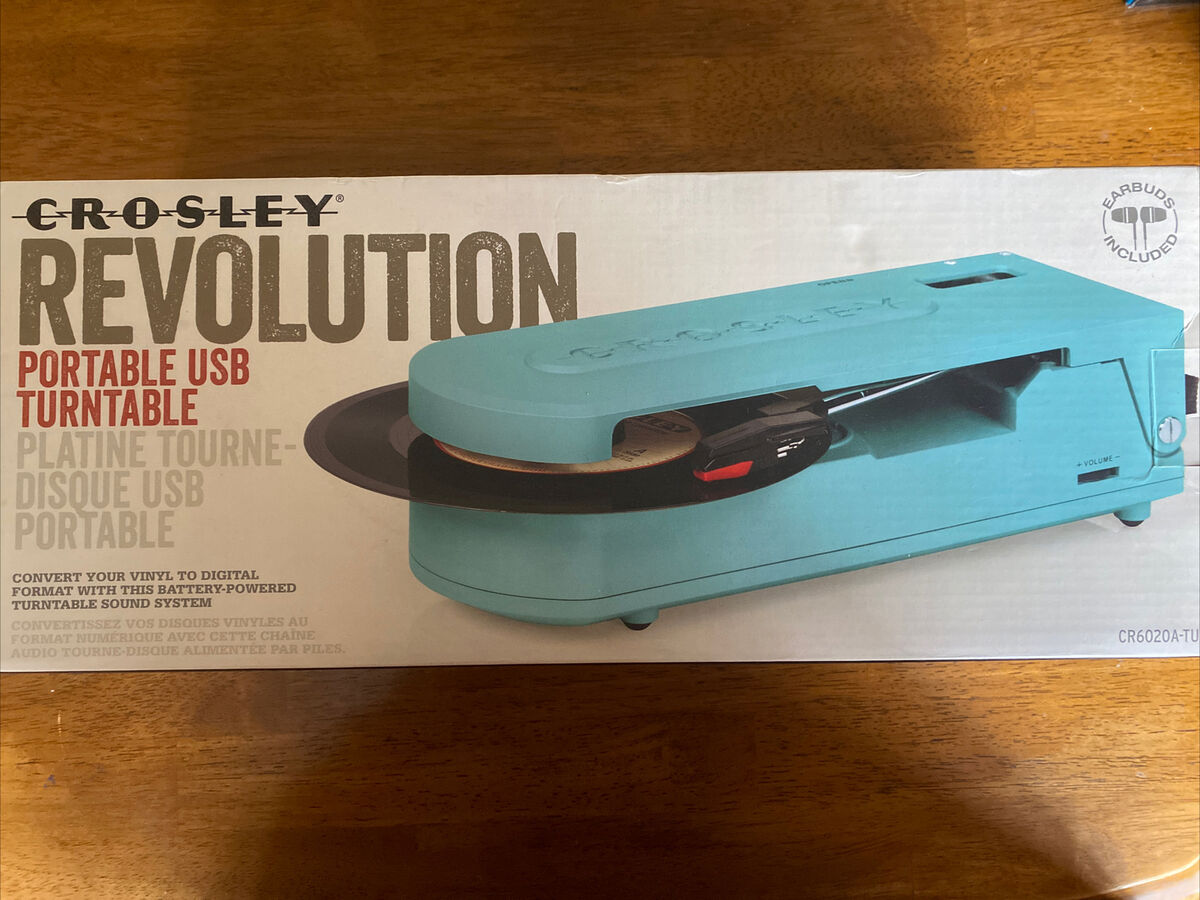 NEW IN BOX Crosley Revolution CR6002A-BL Blue Portable USB NEW IN BOX Crosley Revolution CR6002A-BL Blue Portable USB