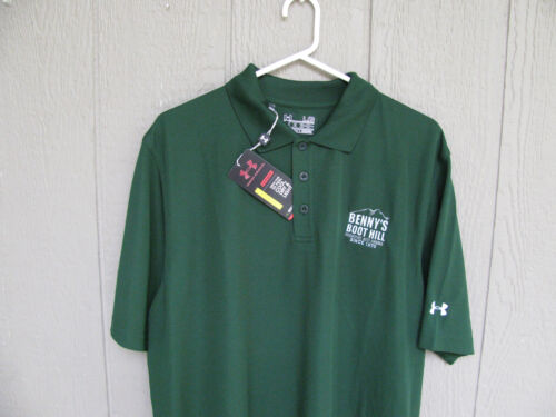 NEW GREEN UNDER ARMOUR POLO GOLF SHIRT LARGE BENNY'S BOOT HILL LOGO - Picture 2 of 5