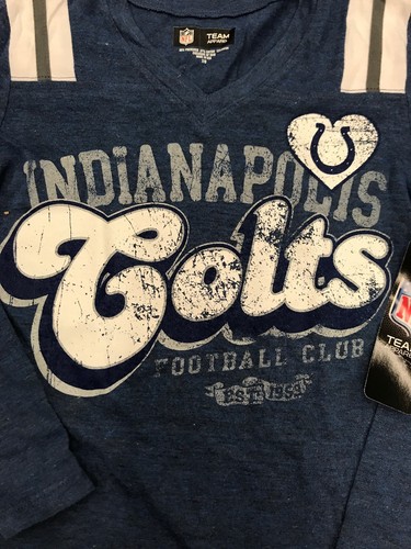 NFL Team Apparel Indianapolis Colts Navy Heart Shoe Size 7/8 Girls Nice New Rare - Picture 3 of 4