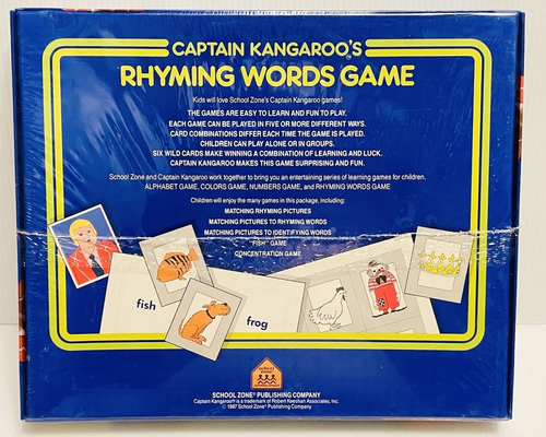 Vintage Captain Kangaroo's Rhyming Words Game by School Zone 1987 Sealed. - Picture 7 of 7