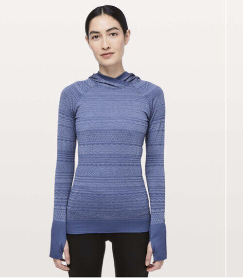 NWT Lululemon Rest Less Hoodie SZ 12 GTBB/WHT Gatsby Blue