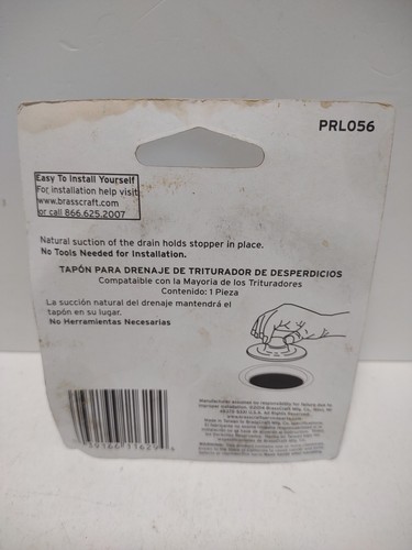 Peerless PRL056 Garbage Disposal Stopper Stainless Steel Drain Plug New Sealed - Picture 2 of 3