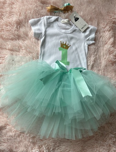 Tutu Dress Size 12 Months Baby Girl first Birthday Outfit New 3 Pieces - Bild 1 von 3