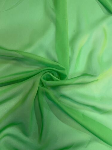 1 METER GREEN APPLE SOFT CATIONIC CHIFFON 100% POLYESTER FABRIC 58” WIDE - Picture 4 of 5