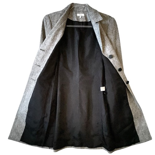 Reba Tweed Coat Women’s Size 6 Black White Wool Blend Tweed Below Knee Length - Picture 9 of 13