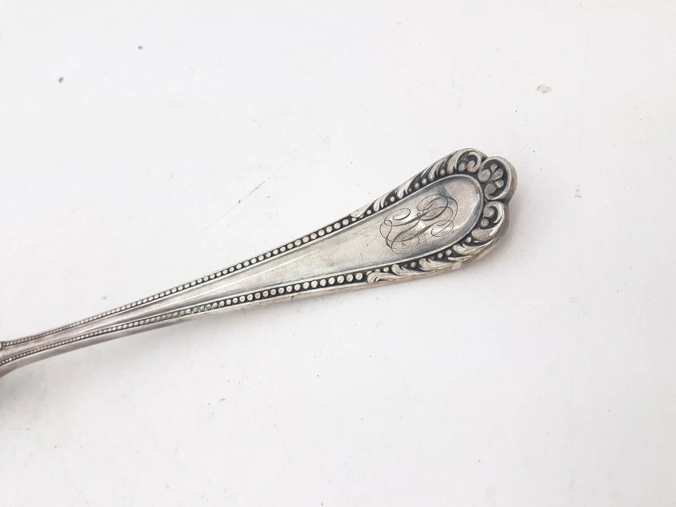 Антикварная сервировочная серебряная ложка Gorham 1896 г. с гальваническим покрытием уникальный дизайн - Изображение 2 из 4
